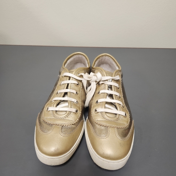 GUCCI Imprime Monogram Barcelona Low Top Sneakers Champagne Sz 6 - Picture 1 of 9